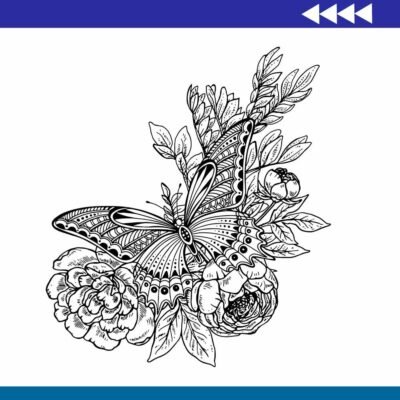 Grabado Mariposa Floral