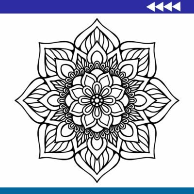 Grabado de Mándala de Hojas y Flores