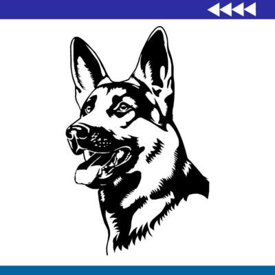 Grabado de Perro Pastor Alemán