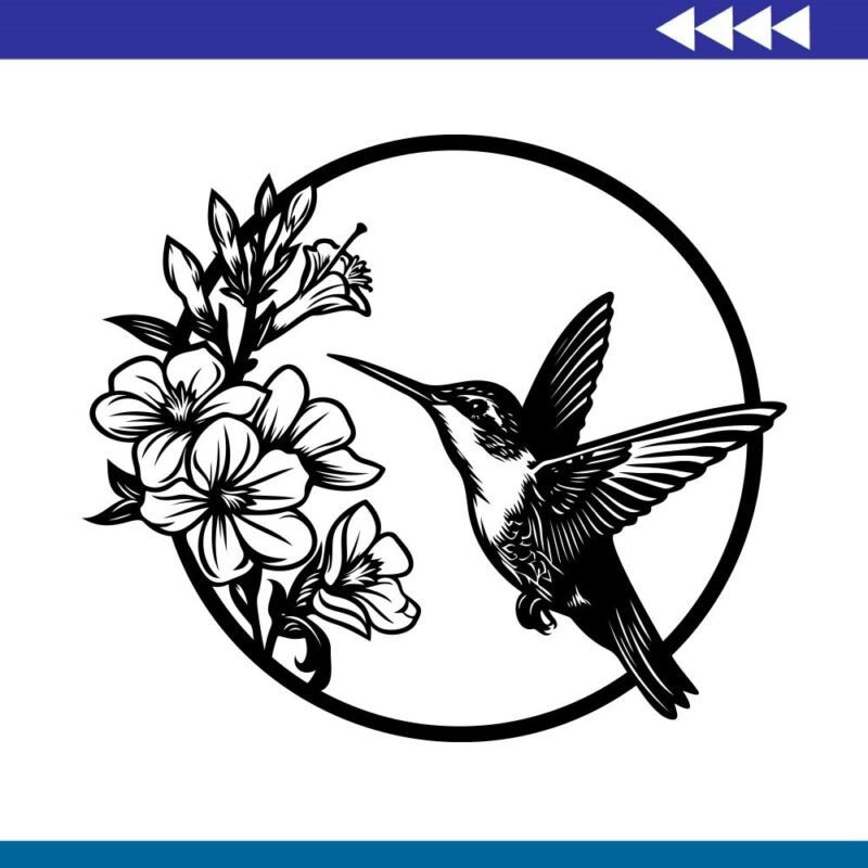 Cortadora-laser-círculo-decorativo-colibrí